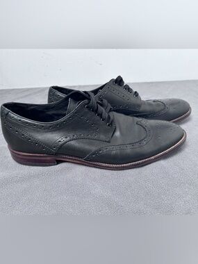 Gordon Rush Men's Black Wingtip Brogue Oxfords
